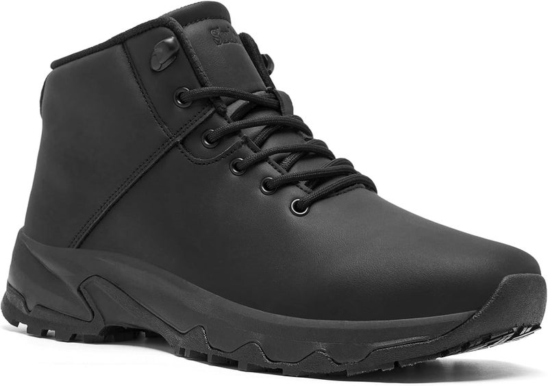 SHULOOK Non Slip Work Boots for Men Slip Resistant Shoes Waterproof Food Service Chef Kitchen Restaurant Working Boots Casual Leather Ankle Boot Outdoor Walking Booties - Image 1